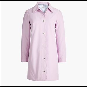 J Crew Pink Scalloped Mac Coat